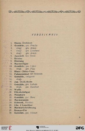 Verzeichnis (Nr. 1-320)