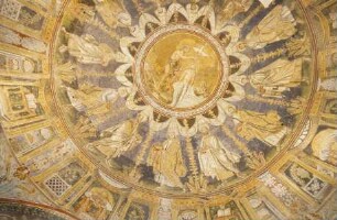 Mosaikdekoration — Taufe Christi und zwölf Apostel — Taufe Christi