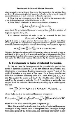 6. Development in Series of Spherical Harmonics.