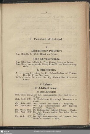 I. Personal-Bestand