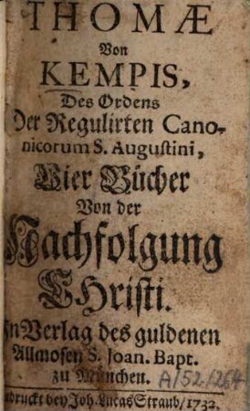 Vier Bücher Von der Nachfolge Christi