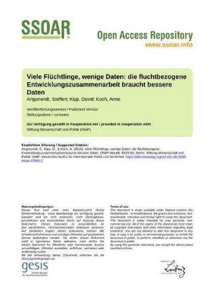 Viele Flüchtlinge, wenige Daten: die fluchtbezogene Entwicklungszusammenarbeit braucht bessere Daten