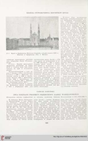 18: Dwa nieznane projekty przebudowy zamku warszawskiego : (streszczenie referatu wygłoszonego na zebraniu naukowym oddziału Warszawskiego w dniu 25.X.1955 r.)