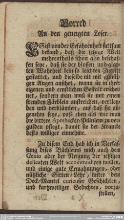 Vorred An den geneigten Leser