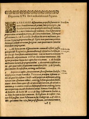 Disputatio XVI. De Causis deserendi Papatus.