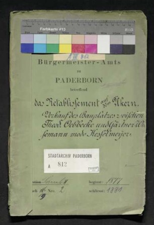 Retablissement auf dem Ükern: Verkauf des Bauplatzes zwischen Theodor Öbbecke und Gärtner Wiesemann später Kesselmeyer
