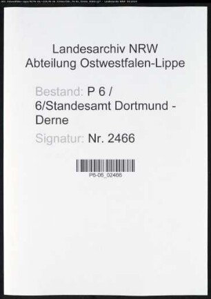 Sterberegister Standesamt Dortmund-Derne (XIV)
