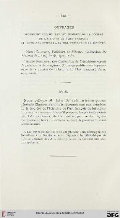 Ouvrages récemment publiés par les membres de la Société