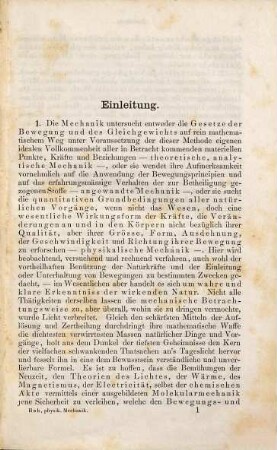 Elemente der physikalischen Mechanik für Gymnasien