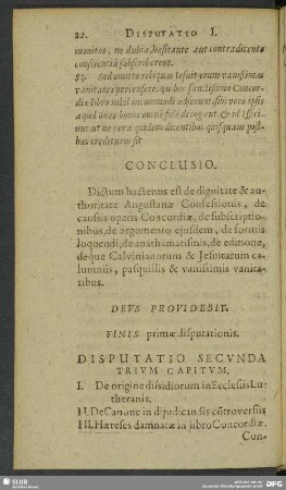 Disputatio Secunda Trium Capitum