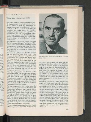 Thomas Mann, 1875-1955, Aufnahme aus dem Jahre 1954