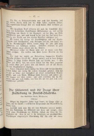Die Sklaverei und die Frage ihrer Aufhebung in Deutsch-Ostafrika