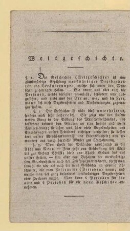 Weltgeschichte