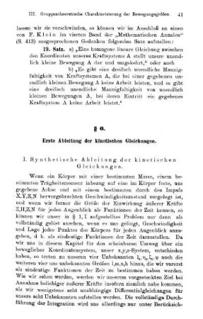 § 6. Erste Ableitung der kinetischen Gleichungen