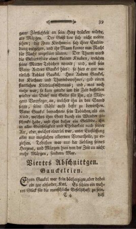 Viertes Abschnittgen. Gauckeleien.