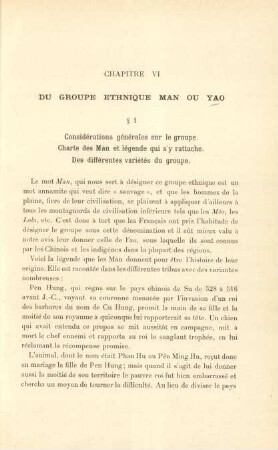 Chapitre VI. Du groupe ethnique Man ou Yao