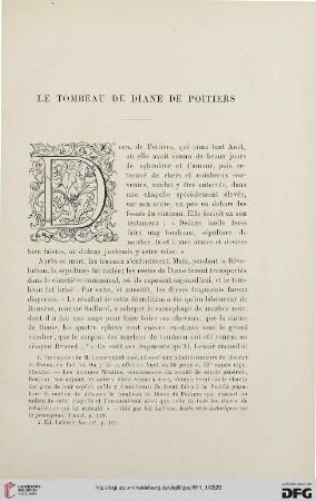 4. Pér. 5.1911: Le tombeau de Diane de Poitiers