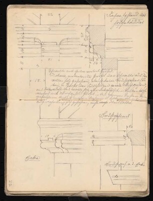 Skizzenbuch: Rathäuser Bocholt, Wernigerode, Goslar, Alsfeld: Rathaus Wernigerode. Fassadendetails mit Erläuterung