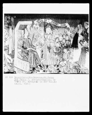 Wandteppich mit Szenen aus dem Leben des heiligen Adelphus — Der heilige Adelphus in der Schule