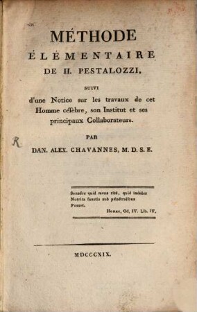 Méthode élémentaire de H. Pestalozzi