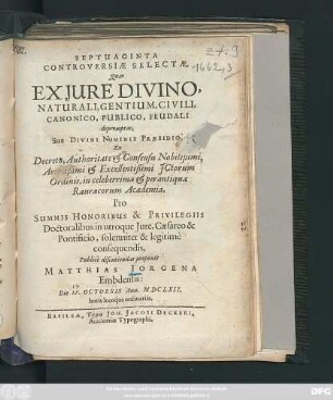 Septuaginta Controversiae Selectae