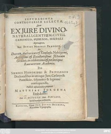 Septuaginta Controversiae Selectae