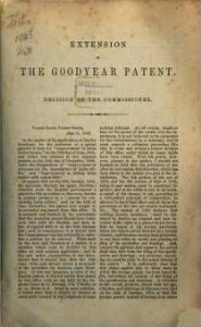 Extension of the Goodyear patent : Decision of the commissioner
