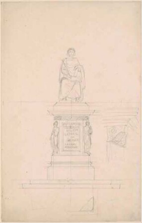 Entwurf für das Postament zum Denkmal für Friedrich August I. von Sachsen, Vorderansicht