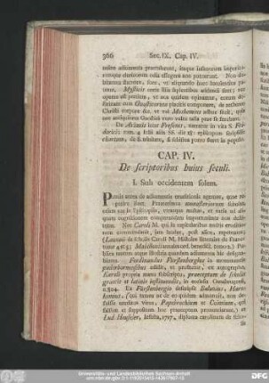 Cap. IV. De scriptoribus huius seculi.