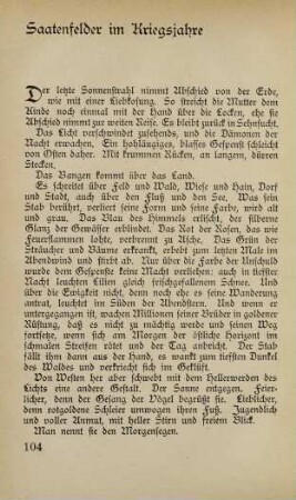 104 Saatenfelder im Kriegsjahre