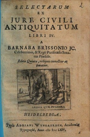 Selectarum Ex Jure Civili Antiquitatum Libri IV