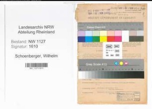 Entnazifizierung Wilhelm Schoenberger , geb. 20.04.1893 (Lehrer)