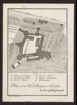 Heidelberg: Plan vom Heidelberger Schlosse
