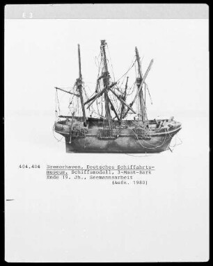 Dreimastbark, Ende 19. Jahrhundert, Seemannsarbeit