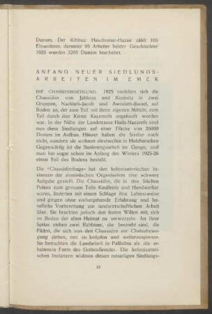 Anfang neuer Siedlungsarbeiten im Emek