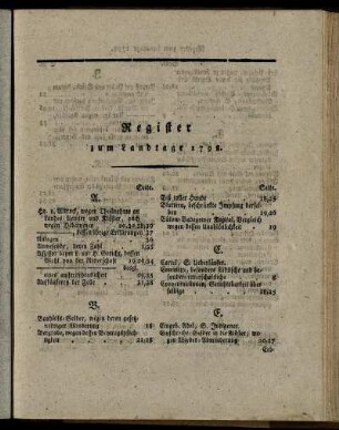 Register zum Landtage 1798