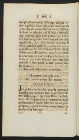 Chapître Cinquieme. Du devoir envers foi-même