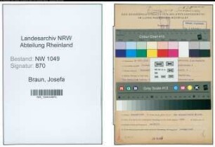 Entnazifizierung Josefa Braun , geb. 04.07.1918 (Kaufmaennischer Angestellter)