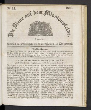 N° 11. November. 1840