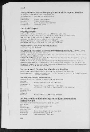 Postgraduiertenstudiengang Master of European Studies