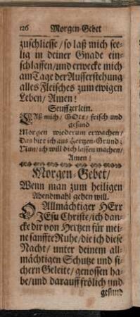 Morgen-Gebet, wenn man zum heiligen Abendmahl gehen will
