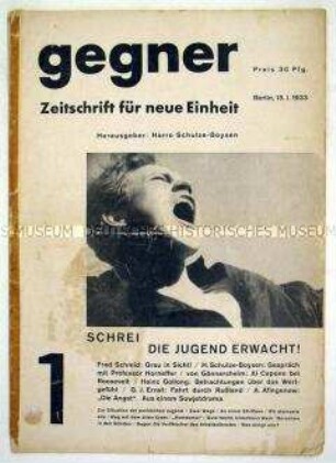 Kulturpolitische Monatszeitschrift "gegner" u.a. über die Rolle der Jugend