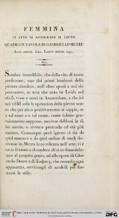VIII. Femmina in atto di accordare il liuto. Quadro in tavola di Gabbriello Metzu