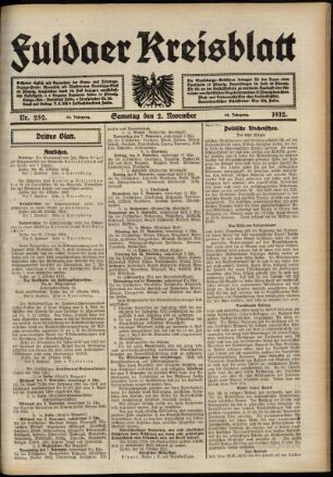 Dritte Ausgabe vom Samstag, den 02. November 1912.