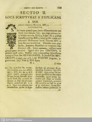 Sectio II. Loca Scripturae S. Explicans