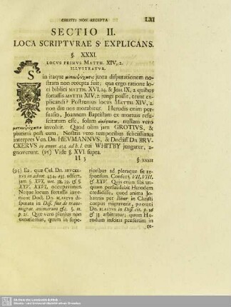 Sectio II. Loca Scripturae S. Explicans