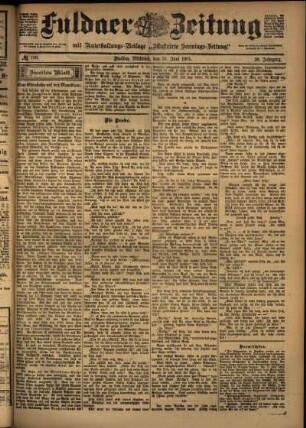 Zweite Ausgabe vom Mittwoch, den 19. Juni 1901.