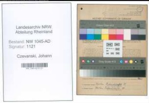 Entnazifizierung Johann Czevanski , geb. 06.05.1902 (Sekretaer)