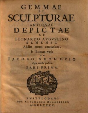 Gemmae Et Sculpturae Antiqvae, 1