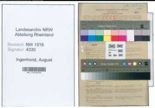 Entnazifizierung August Ingenhorst , geb. 28.01.1895 (Verw.beamter)